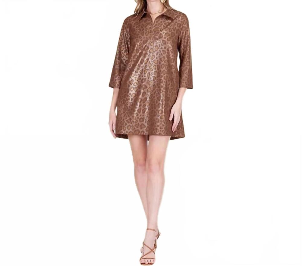 NEW JADE leopardess elegance dress in brown